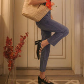 Classic Buckle Strap Patent Block Heel Mary Jane Pumps - Black